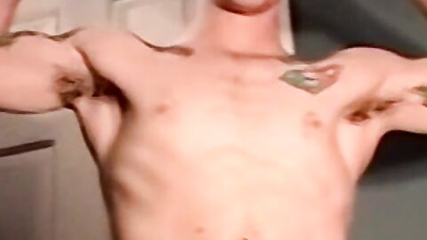 Tattooed young amateur fills mature gays mouth with hot cum