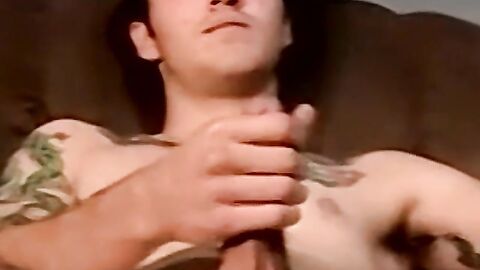Tattooed young amateur fills mature gays mouth with hot cum