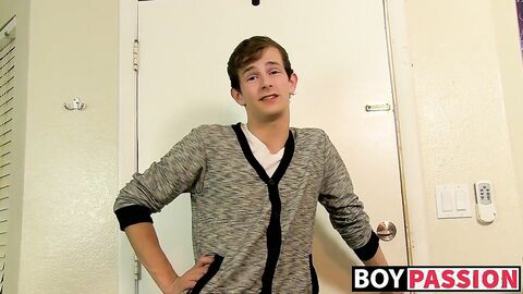 Twinks suck cocks beforeJasper gets big dark dick in his ass