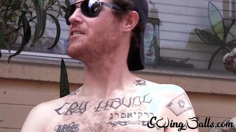 Josh drops his black boxer briefs to show off his impressive dick and hairy crotch