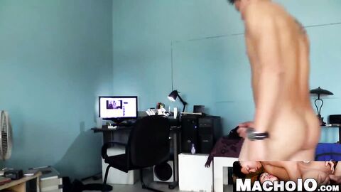 MachoIO.com - Solo Latin tattooed guy Urbano masturbates his big cock