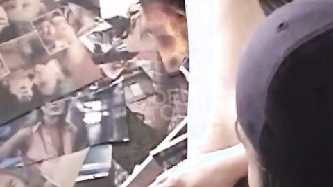 Tattooed jock jerking off and pounding blow up doll solo