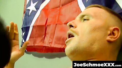 JoeSchmoeXXX.com - Hot black amateur dude devours white guy's cock and cums like craz