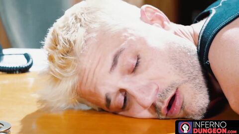 InfernoDungeon.com - Big-cocked officer rims and fist fucks a bound blond thief
