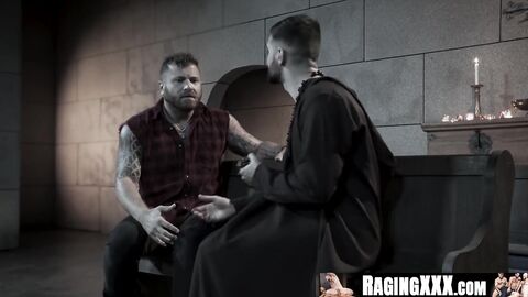 RagingXXX.com - A tattooed mechanic robbed and ass fucked by two thieves