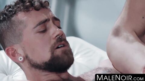 MaleNoir.com - Hairy white man takes hung Remy Cruze's massive cock in intense fuck