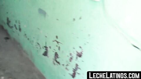 LecheLatinos.com - Young straight Latino sucks big dick and takes a raw POV pounding