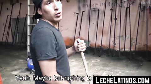 LecheLatinos.com - Young straight Latino sucks big dick and takes a raw POV pounding