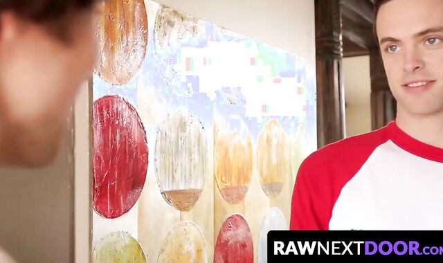 RawNextDoor.com - Brandon Moore jerks off as Scotty Zee fucks the cum out of him