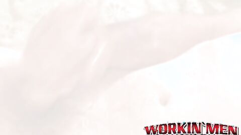 Skinny mature man receives handjob while he masturbates