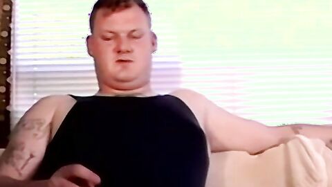 Mature gay sucks a fat guys cock while he was masturbating