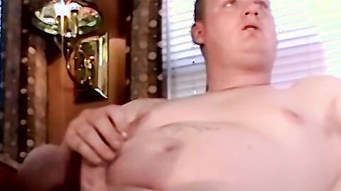Mature gay sucks a fat guys cock while he was masturbating
