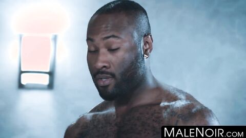 MaleNoir.com - Inked black tops plow pretty white bottom in intense gangbang