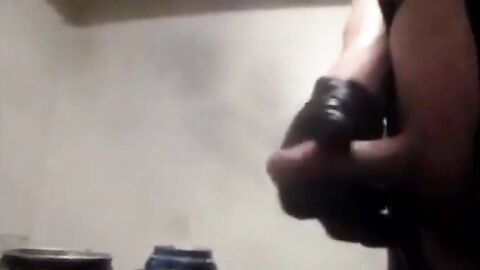 Finnish Leather Fetish Gay Juha Vantanen Cums