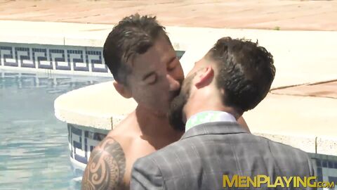 Hot hunk Jay Roberts fucked bareback by his sexy suit man