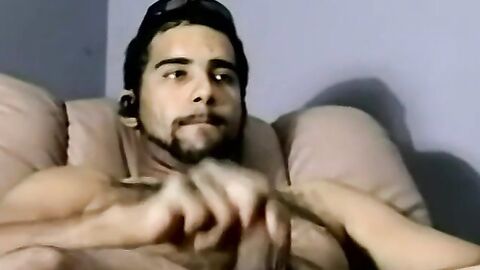 Bearded dude with hair on chest jerks off in amateur video