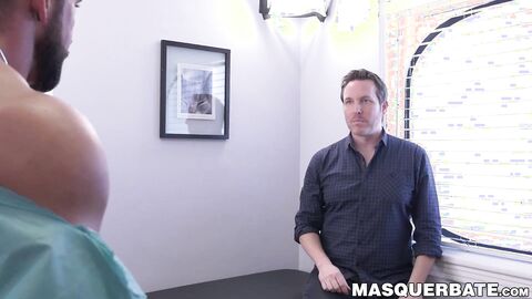 Hardcore solo action with dude who has some huge muscles
