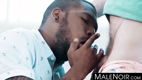 MaleNoir.com - Four ebony studs fuck their hairy lovers hard in wild interracial orgy