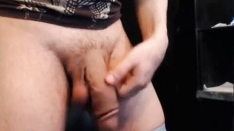 Hunk Shows Off His Massive Thick Uncut Cock