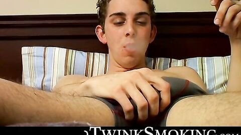 Sexy Hoyt Jaeger smokes and fucks himself with a buttplug