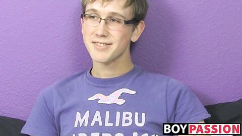 Jockstrap glasses twink Tommie Reed hot solo masturbation