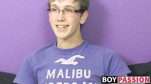 Jockstrap glasses twink Tommie Reed hot solo masturbation