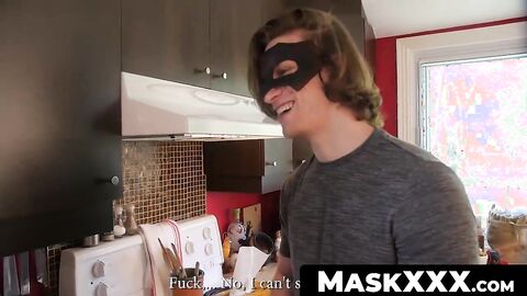 MaskXXX.com - Rebel hunk Jake's kitchen wanking it for that cumshot in solo