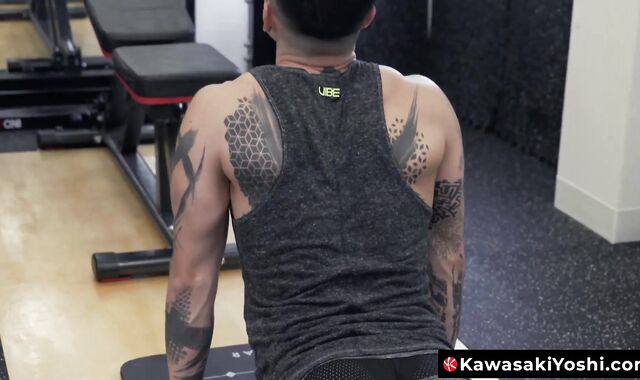 KawasakiYoshi.com - Japanese jock Yoshi Kawasaki intense dildo training play in the g