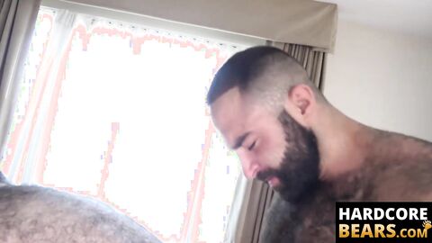 HardcoreBears.com - Hairy muscle stud Atlas Grant barebacking Ivan Romanov intensely