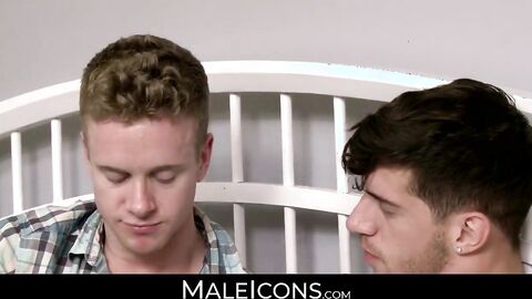 MaleIcons.com - Ty Roderick's big cock stretching Liam Harkmoore's ass wide in a wild