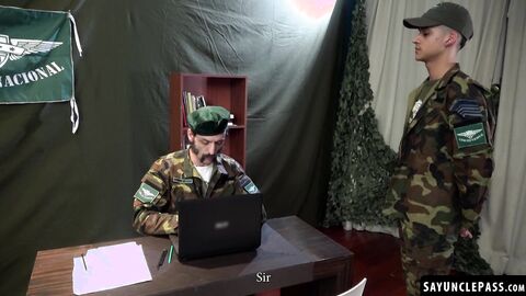 Kinky soldier got into a foursome fun with Sergeant Joris Leonard