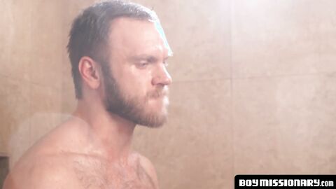 BoyMissionary.com - Bearded Mormon elder's divine, raw doggy style mission in the sho