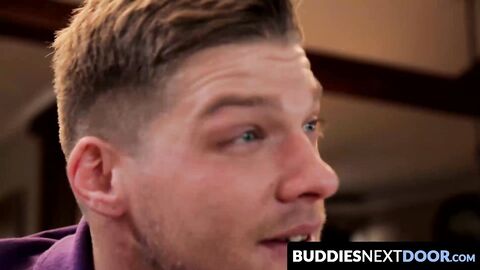 BuddiesNextDoor.com - Hunky dudes Alex and Bridger's steamy anal sex leaves them swea