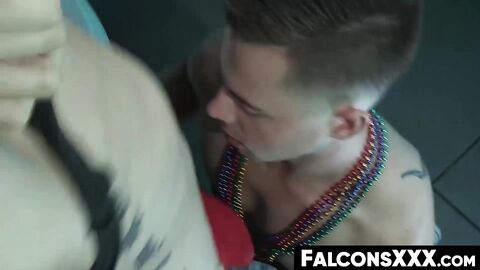 FalconsXXX.com - Bathroom sex and blowjobs with gorgeous big dicked hunks in a raw en