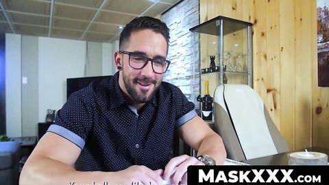 MaskXXX.com - Big cock professor Zack's solo masturbation at home in a wild scene