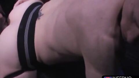 InfernoDungeon.com - Muscular sub rimmed and fist-fucked by a dominant hunk