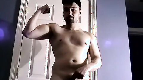 Gay amateur masturbates and cums while recorded on cam