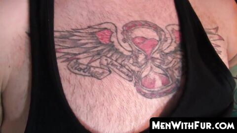 MenWithFur.com - Hairy cock lover sniffing his armpits while stroking solo