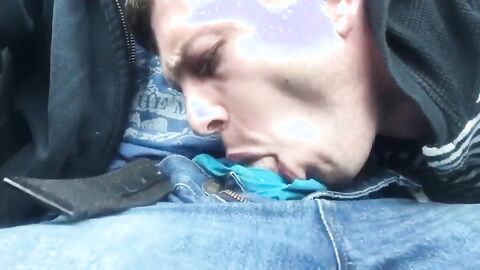 Outdoor Blowjob and Swallow with a Handsome Stranger