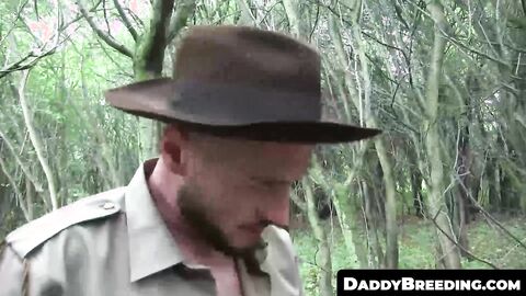 DaddyBreeding.com - Two horny guys sucking each others cocks deep in the woods until