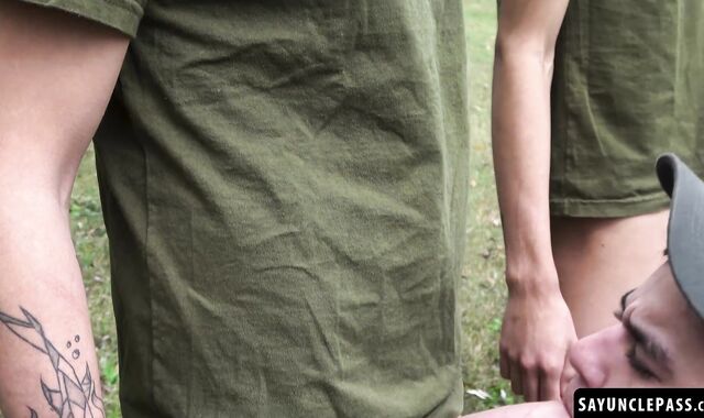 Soldiers suck and fuck themselves like how Officer Jordi Leonard wanted