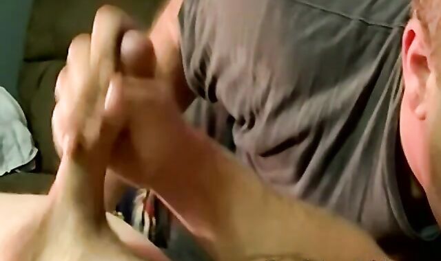 Cute young amateur dick sucked by chubby pervert
