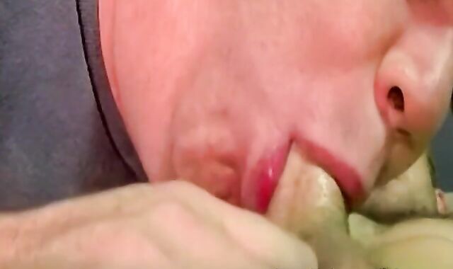 Cute young amateur dick sucked by chubby pervert