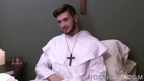 Young priest gets his ass licked before anal intrusion