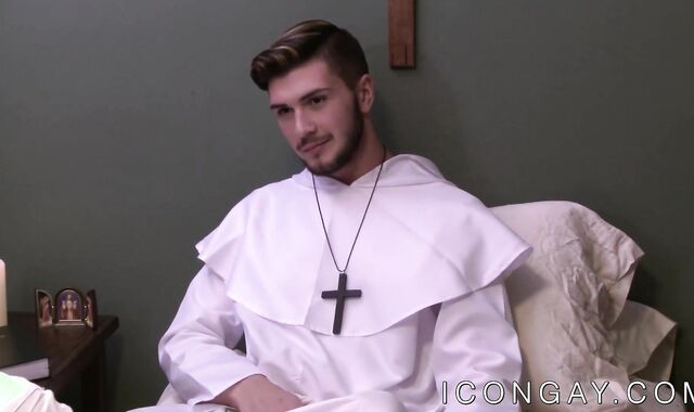 Young priest gets his ass licked before anal intrusion