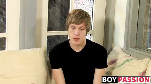 Interviewed young man Corey Jakobs masturbates and cum
