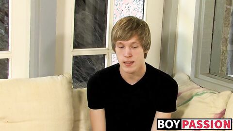Interviewed young man Corey Jakobs masturbates and cum