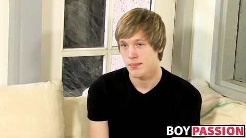 Interviewed young man Corey Jakobs masturbates and cum
