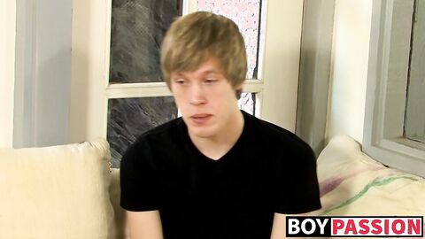 Interviewed young man Corey Jakobs masturbates and cum