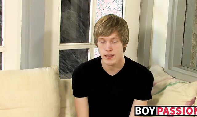 Interviewed young man Corey Jakobs masturbates and cum